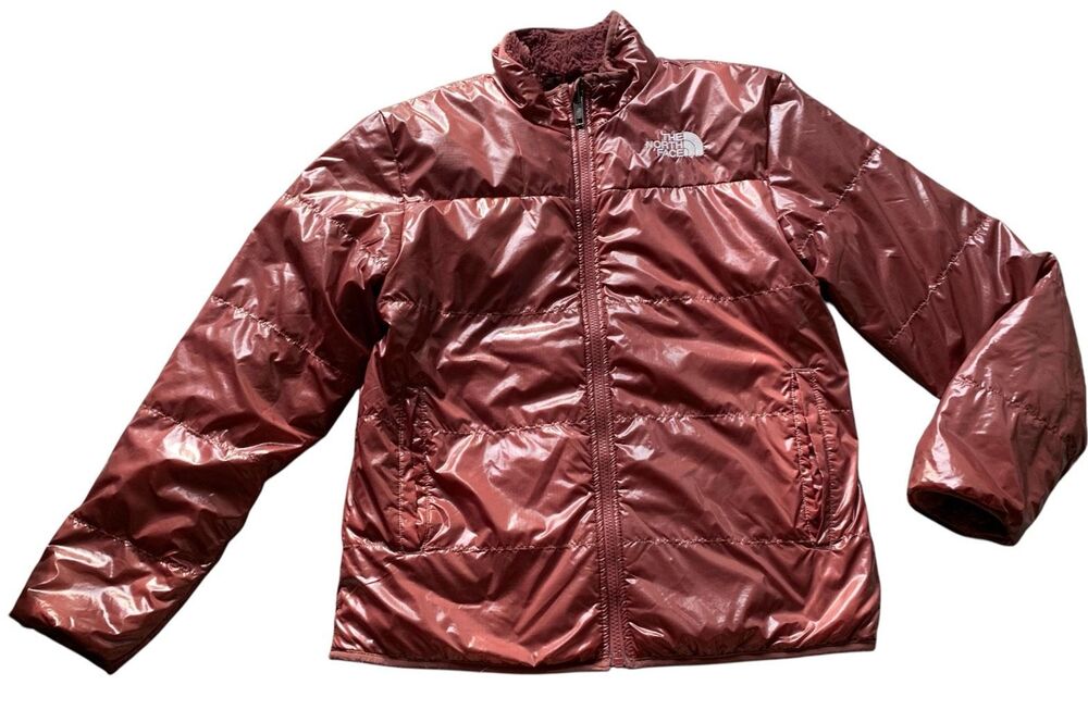 The North Face Reversible Mossbud WILD GINGER Coat Jacket girls XL WORN 1x